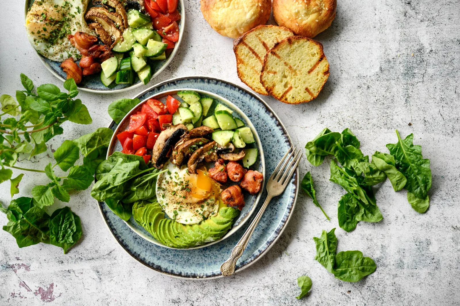 Fresh breakfast salad, a light way to work protein into smaller meals